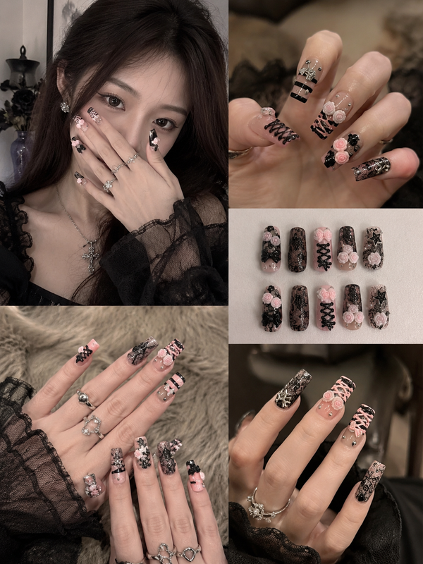 Midnight Romance | Gothic Coquette Press-On Nails