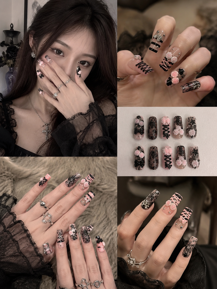 Midnight Romance | Gothic Coquette Press-On Nails