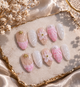 Pink Plaid Butterfly Press-On Nail Set