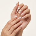 Minimalist Gold Line French Press-On Nails – Nude & White Elegant Design