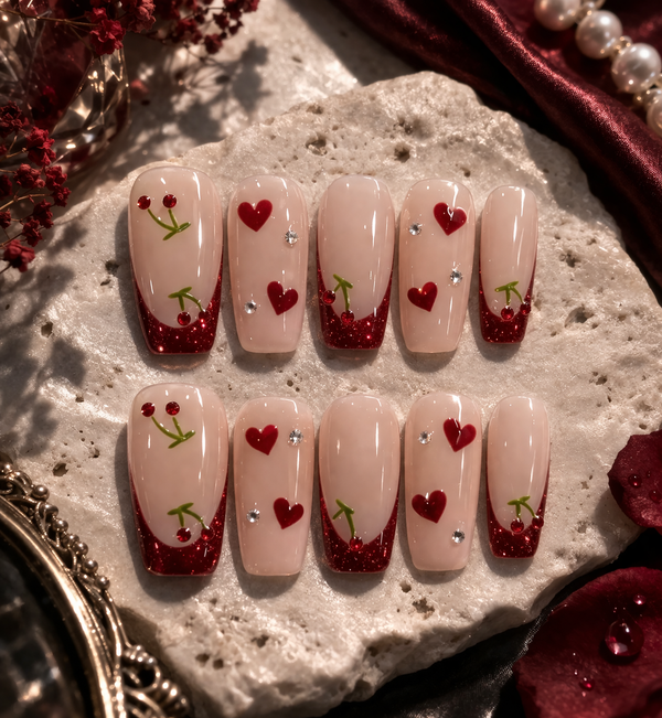Sweetheart Cherry Press-On Nail Set