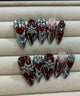 Silver Armor Heart Press-On Nail Set
